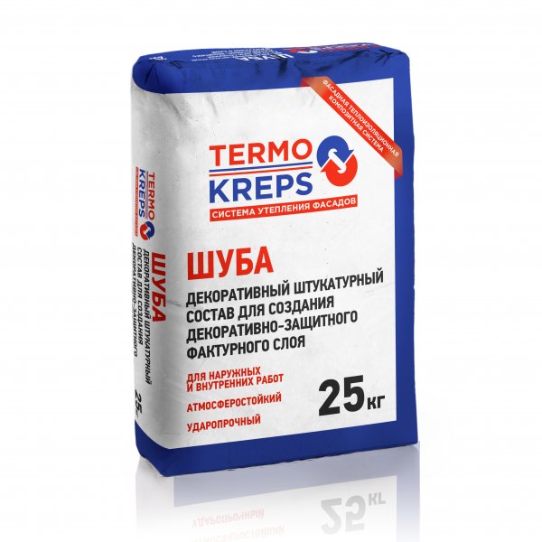 Декоративная штукатурка Крепс TERMOKREPS, &quot;шуба&quot; 2мм, 25кг